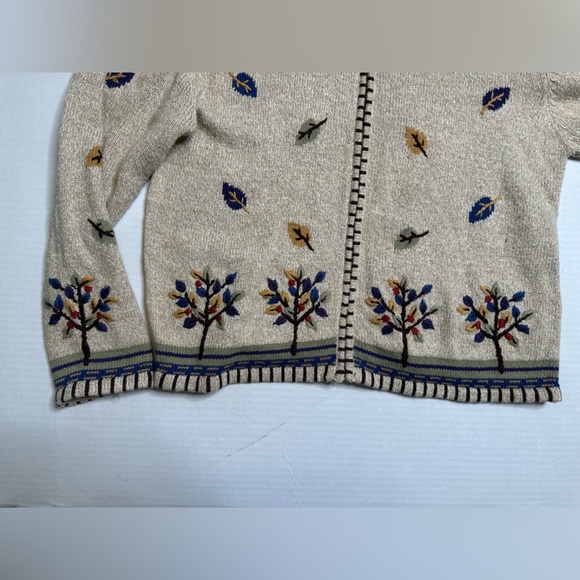 Hand embroidered Christopher banks fall heavy weight cardigan - SIZE XL - Picture 5 of 6